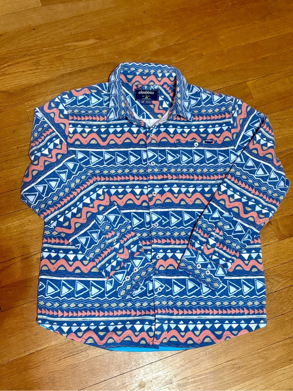 Chubbies Super Soft Regular Fit Heavy Printed Button-Down Shirt Sz. M